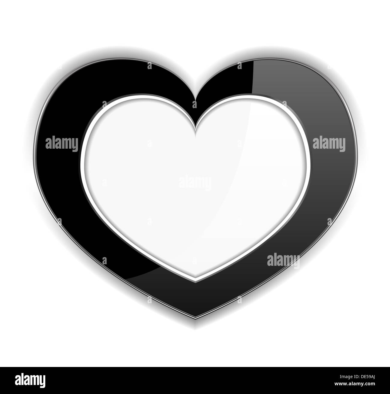 Abstract cuore nero con uno spazio vuoto al centro Foto Stock