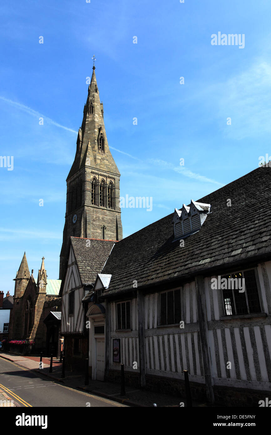 Estate vista della cattedrale di Leicester, Leicestershire, Inghilterra; Gran Bretagna; Regno Unito Foto Stock