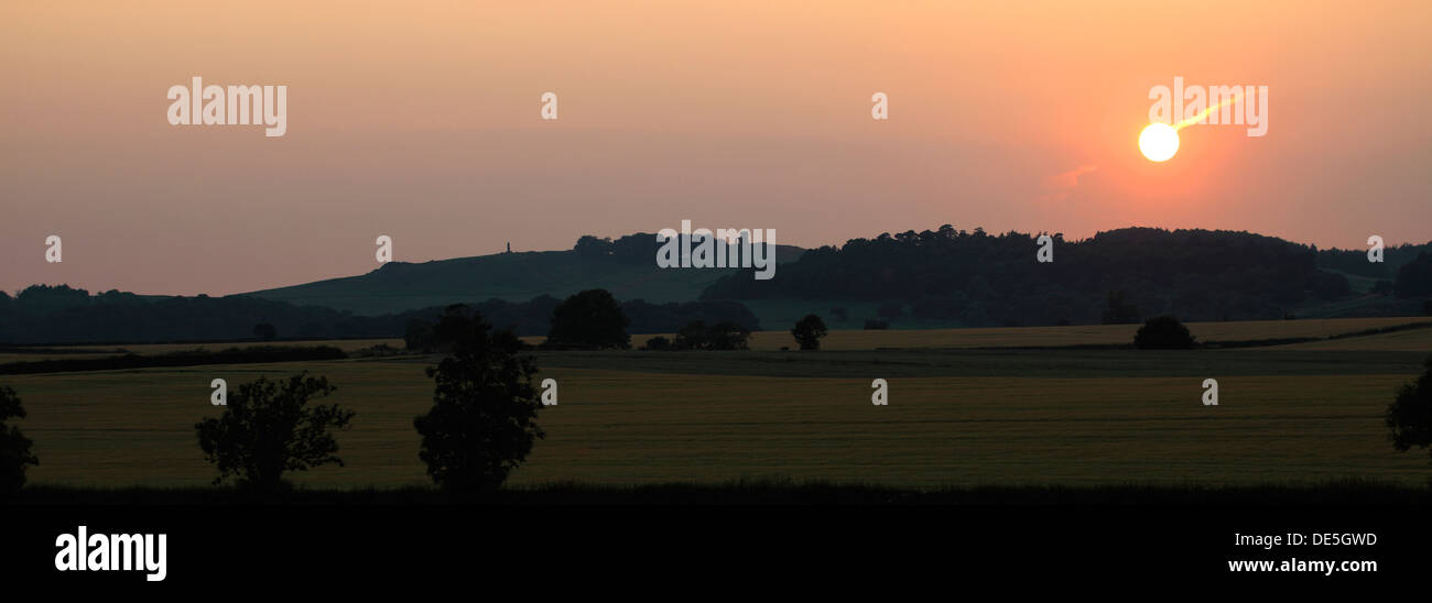 Paesaggio estivo oltre Glenfield Lodge Park, Leicestershire, Inghilterra; Gran Bretagna; Regno Unito Foto Stock