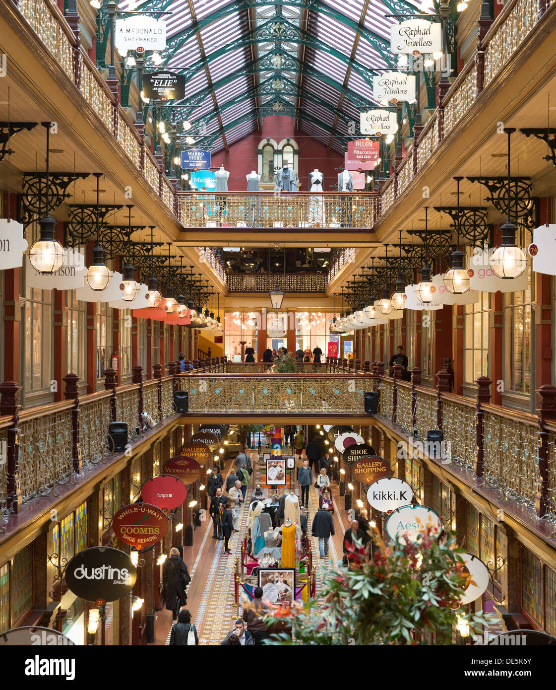 Vista la Strand Arcade, Sydney, Australia Foto Stock