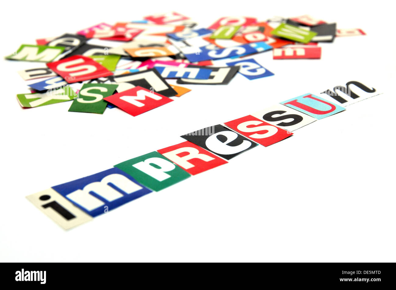 Impressum, informazioni legali per siti internet Foto Stock