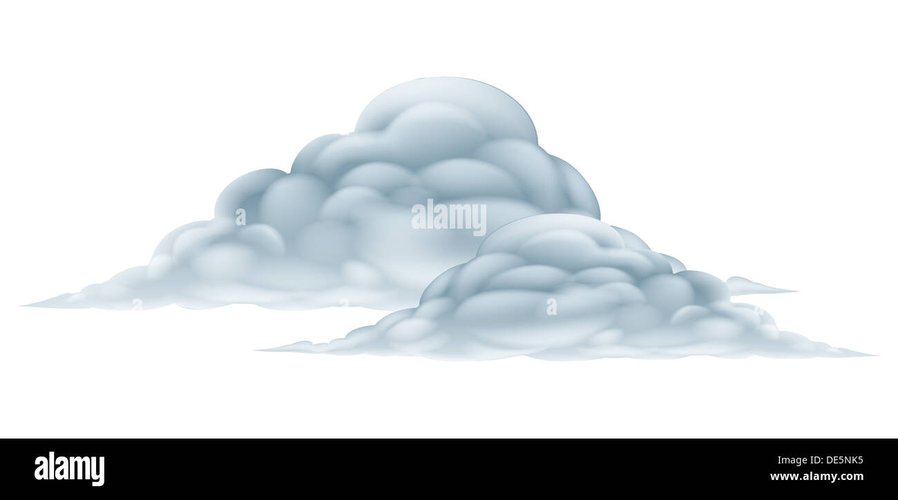Una illustrazione di una grande coppia di soffice di nuvole Foto Stock