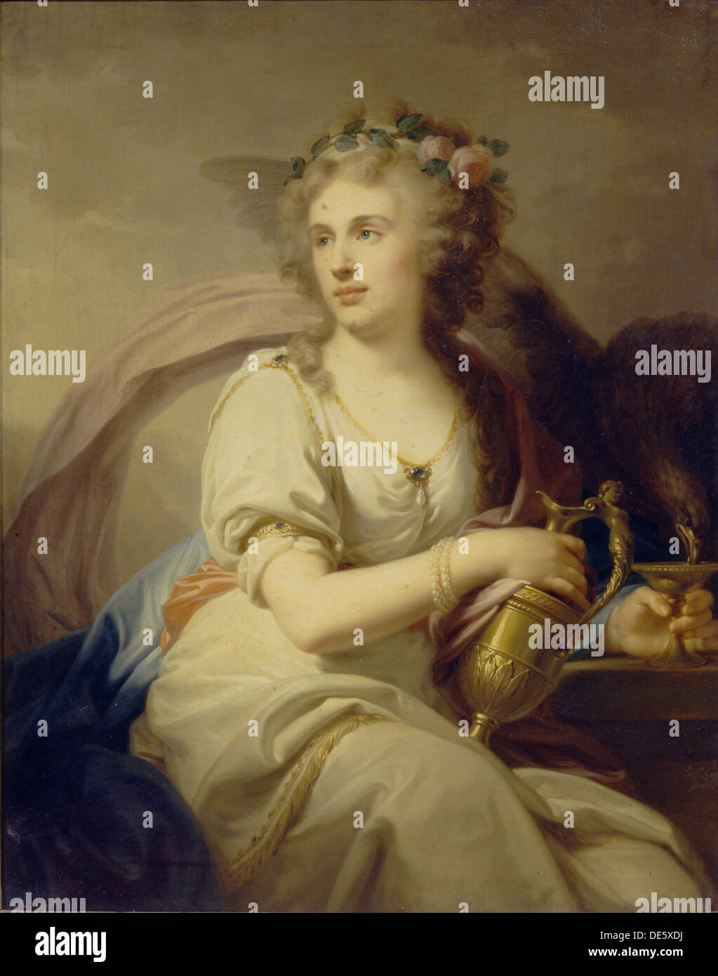Ritratto di principessa Ekaterina Fyodorovna Dolgorukova (1769-1849) come Hebe. Artista: Lampi, Johann-Baptist von, il Vecchio (1751-1830) Foto Stock