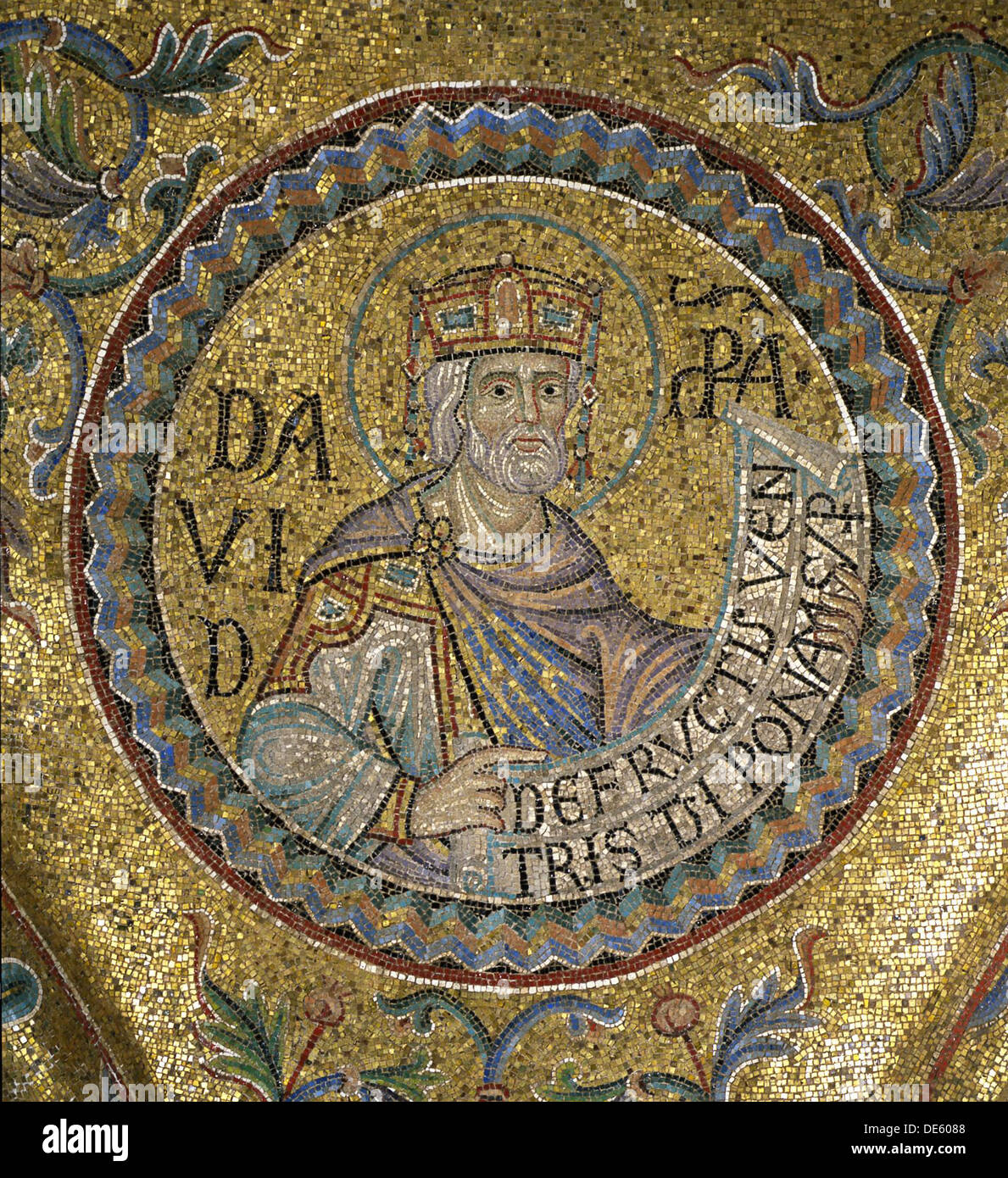 Il re Davide (dettaglio dei mosaici interni nella Basilica di San Marco), del XIII secolo. Artista: Bizantina Master Foto Stock