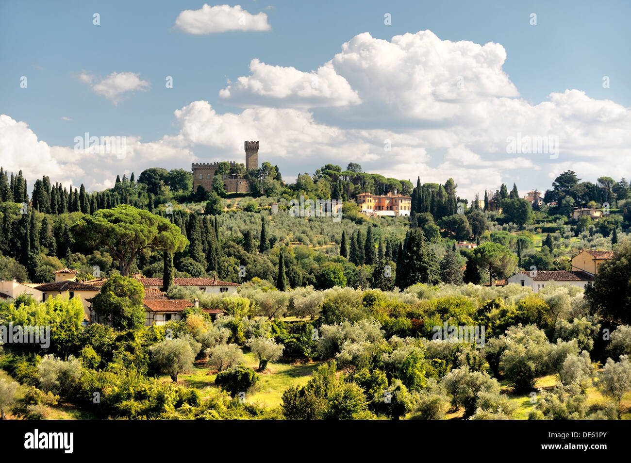 Firenze, Toscana, Italia. A sud dalla terrazza superiore o del cavaliere del Giardino di Boboli Foto Stock