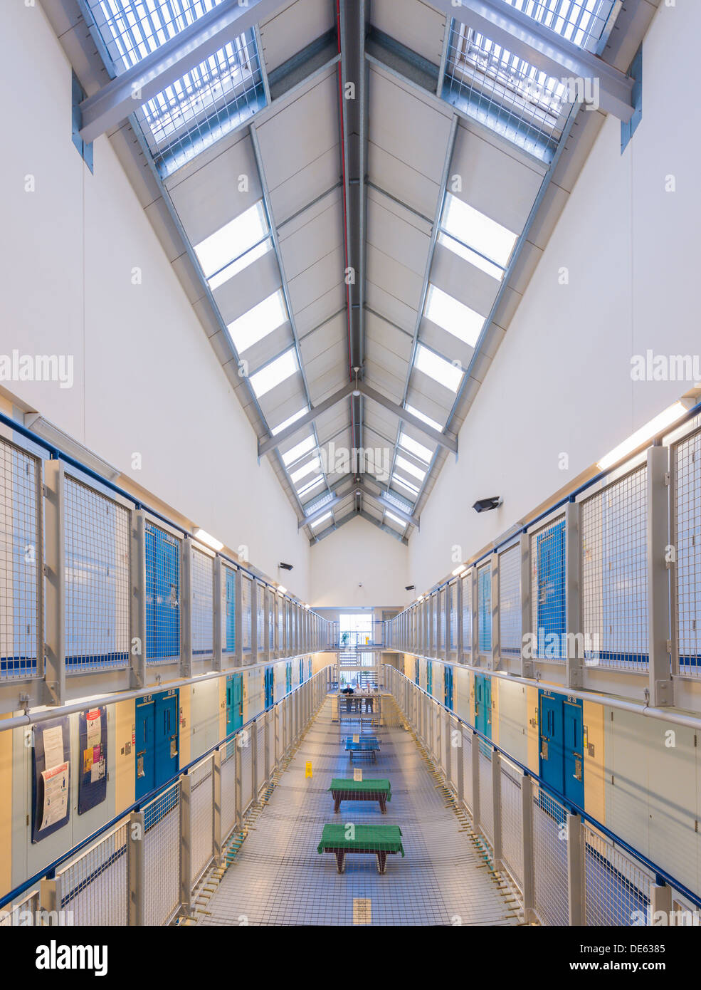 L'interno di uno di Sua Maestà la cella del carcere di blocchi in Lancashire nel Regno Unito. Foto Stock