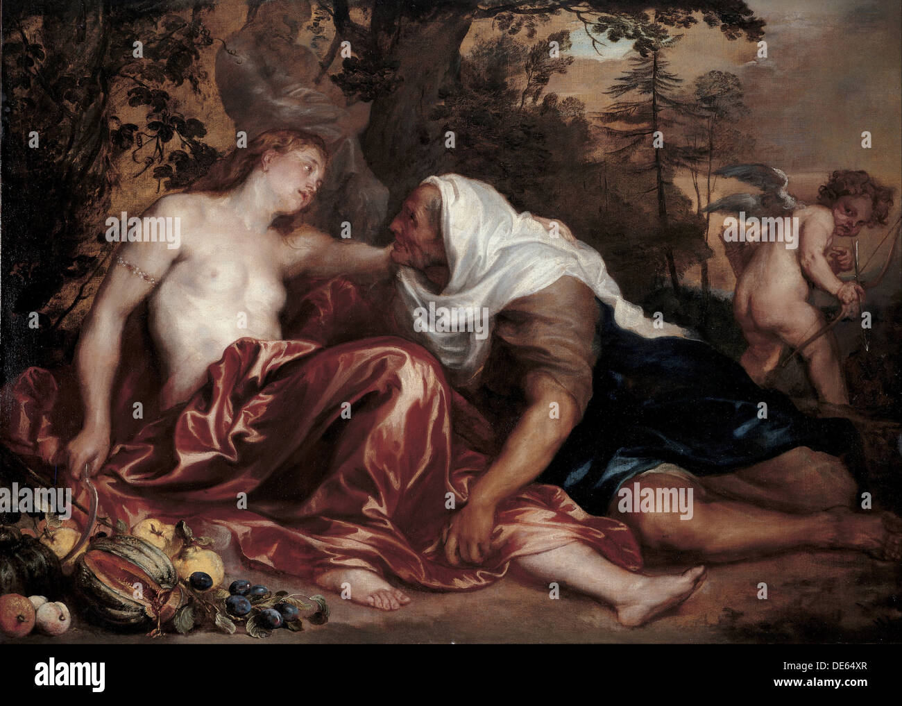 Vertumnus e Pomona, ca 1625. Artista: Dyck, Sir Anthonis, van (1599-1641) Foto Stock