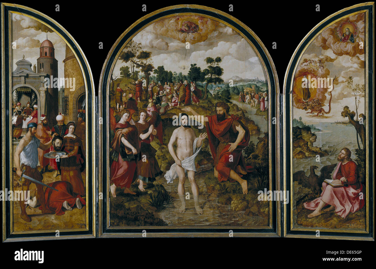 Il trittico di San Giovanni Battista, 1549. Artista: Pourbus, Pierre (1524-1584) Foto Stock