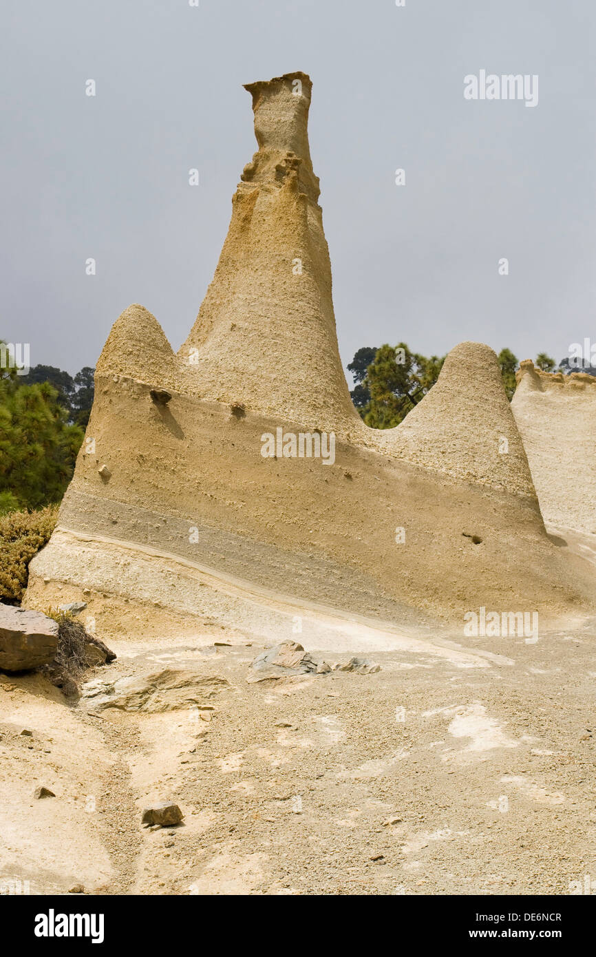 Roccia calcarea formazione vicino a Vilaflor, Tenerife, Isole Canarie. Foto Stock