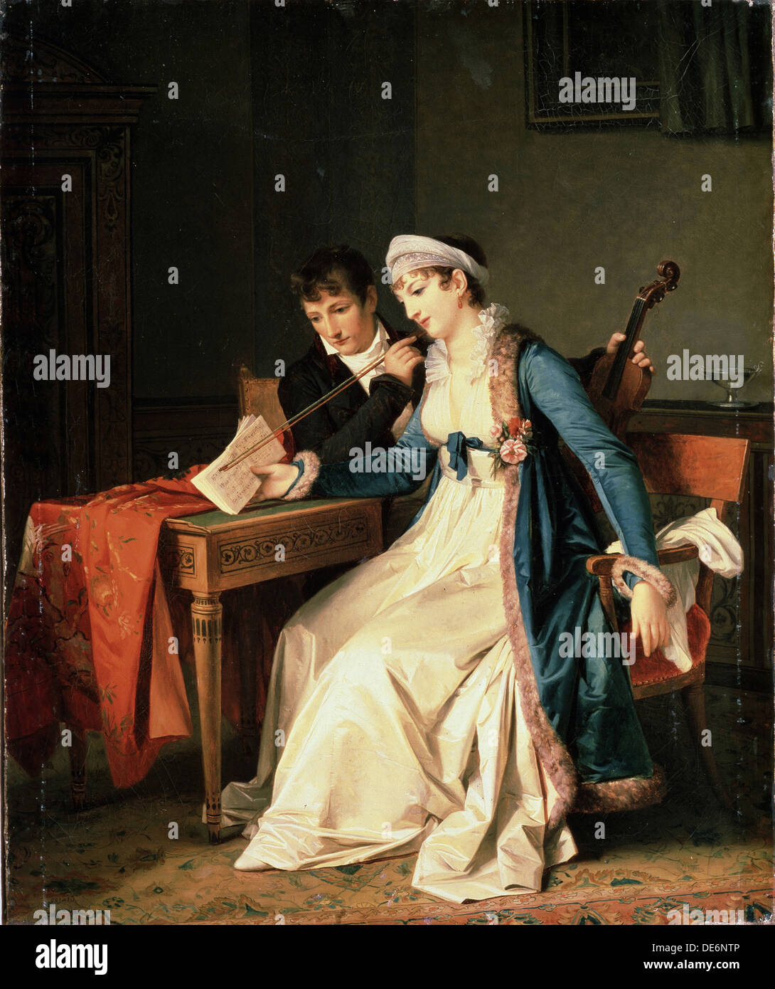 La lezione di musica. Artista: Gerard, Marguerite (1761-1837) Foto Stock