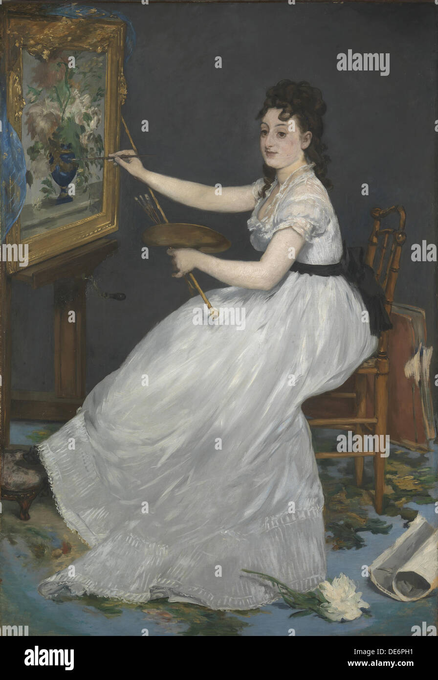 Eva Gonzalès, 1870. Artista: Manet, Édouard (1832-1883) Foto Stock