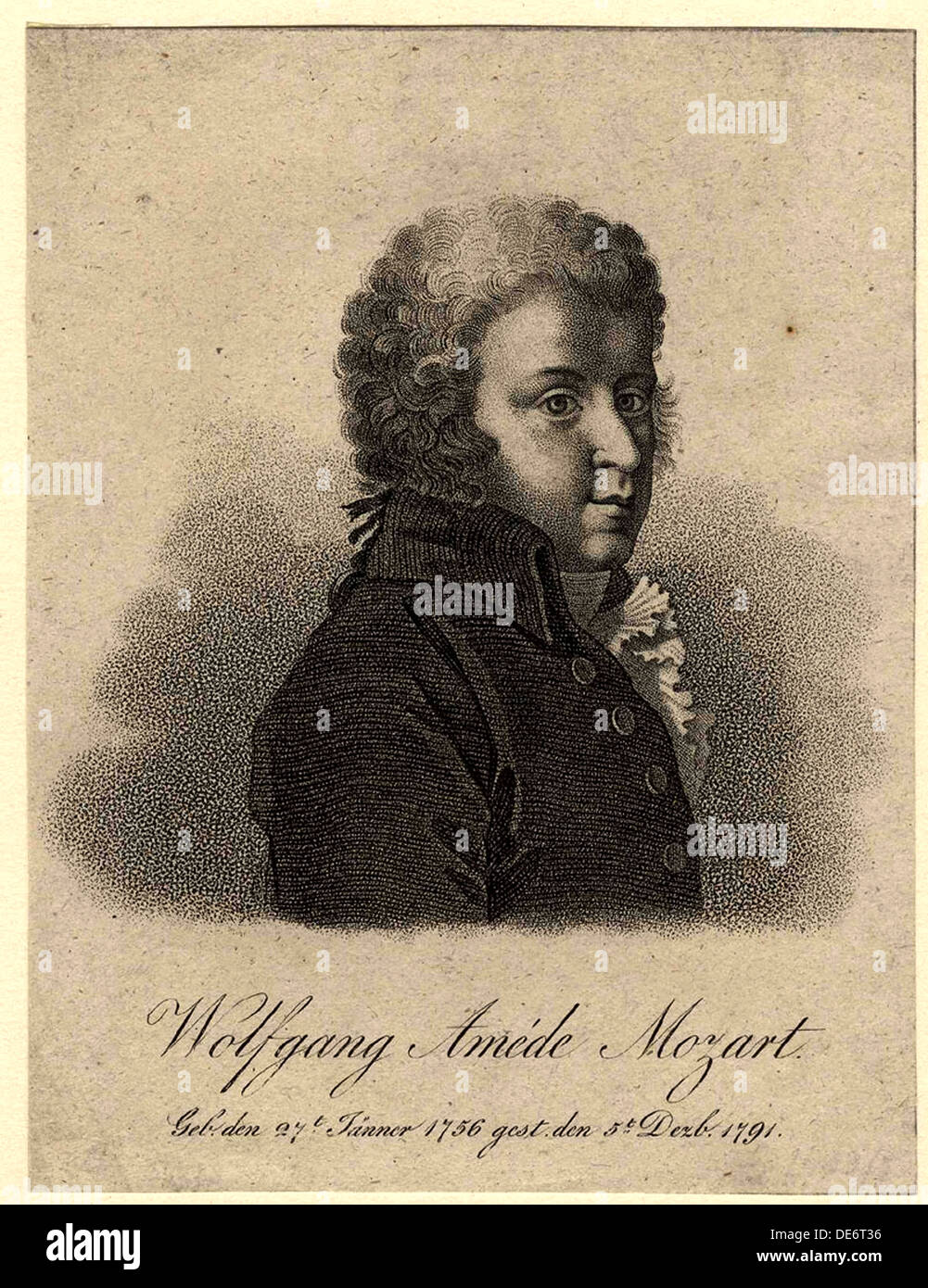 Ritratto del compositore Wolfgang Amadeus Mozart (1756-1791), dopo il 1824. Artista: Tardieu, Pierre Alexandre (1756-1844) Foto Stock