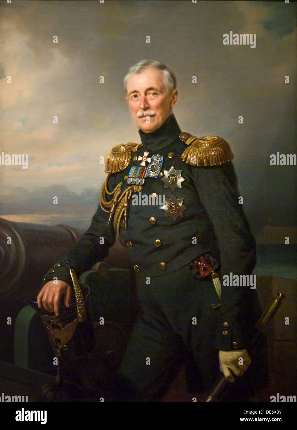 Il principe Alexander Sergeyevich Menšikov (1787-1869), 1851. Artista: Krüger, Franz (1797-1857) Foto Stock