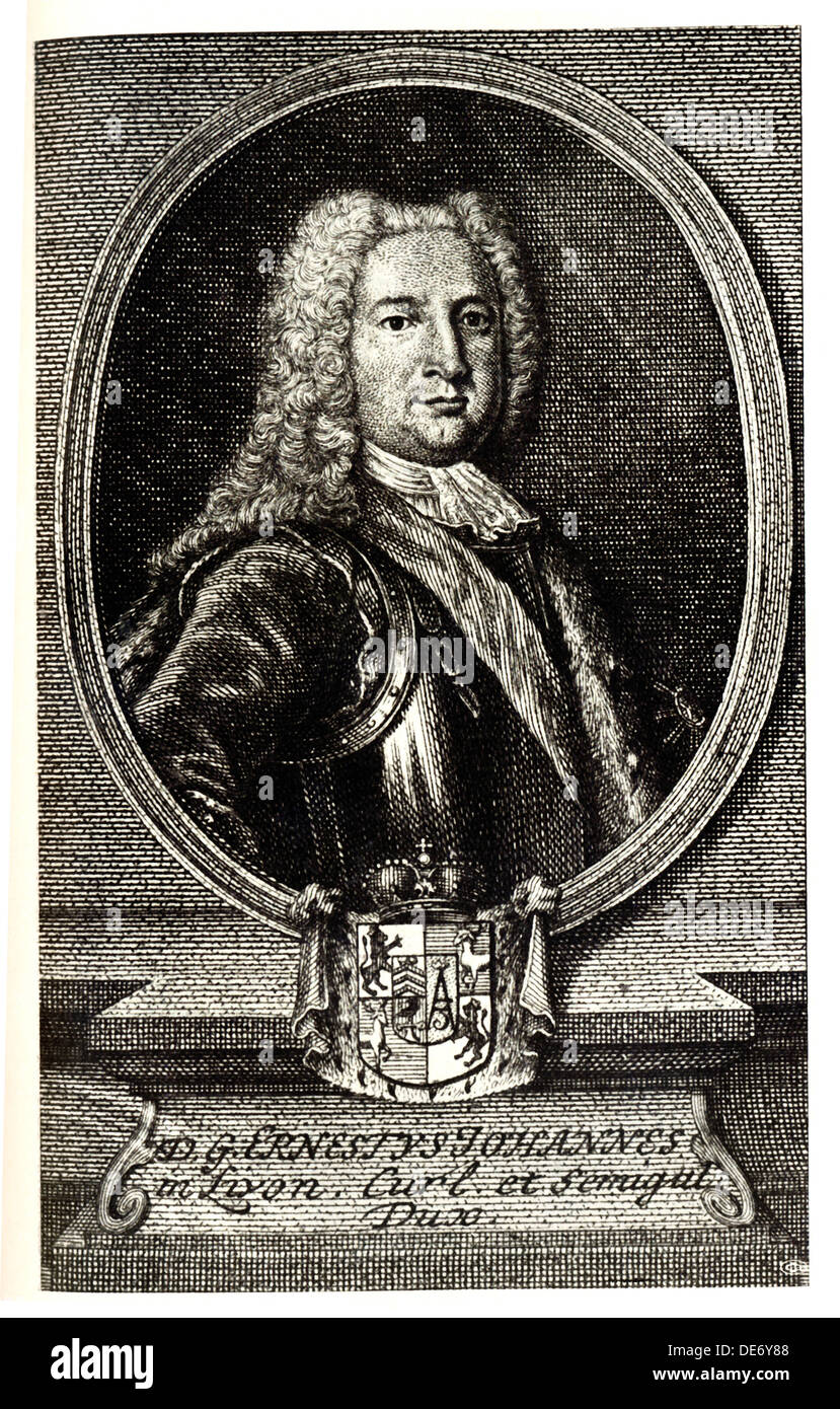 Ritratto di Ernst Johann von Biron (1690-1772), duca di Courland e Semigallia e reggente dell'impero russo. Artista: Anonimo Foto Stock