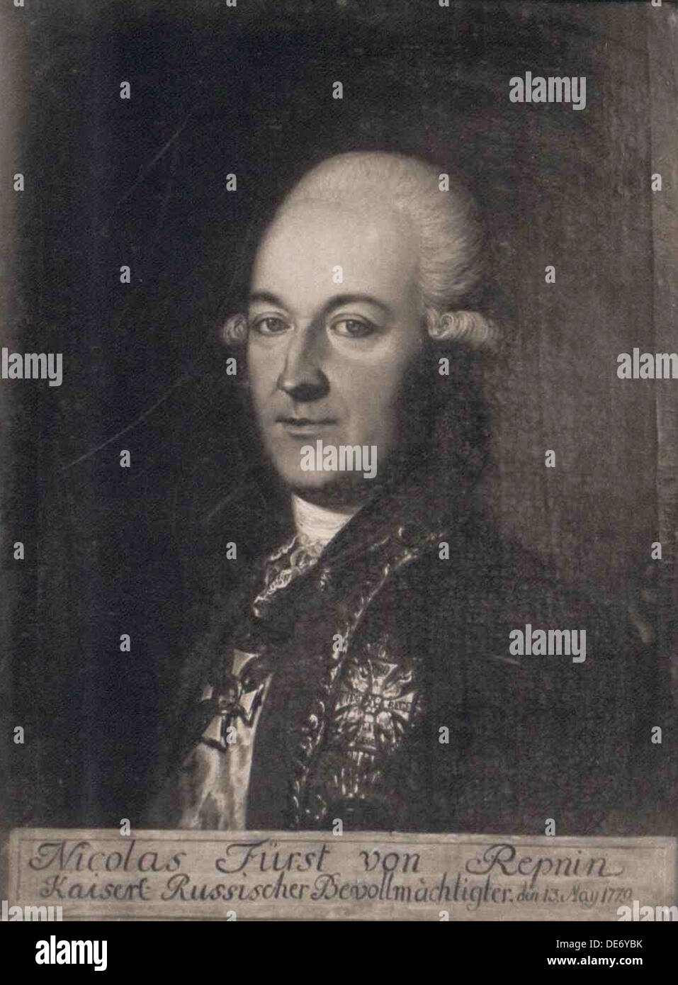 Il principe Nikolai Vasilyevich Repnin (1734-1801), XVIII secolo. Artista: Anonimo Foto Stock