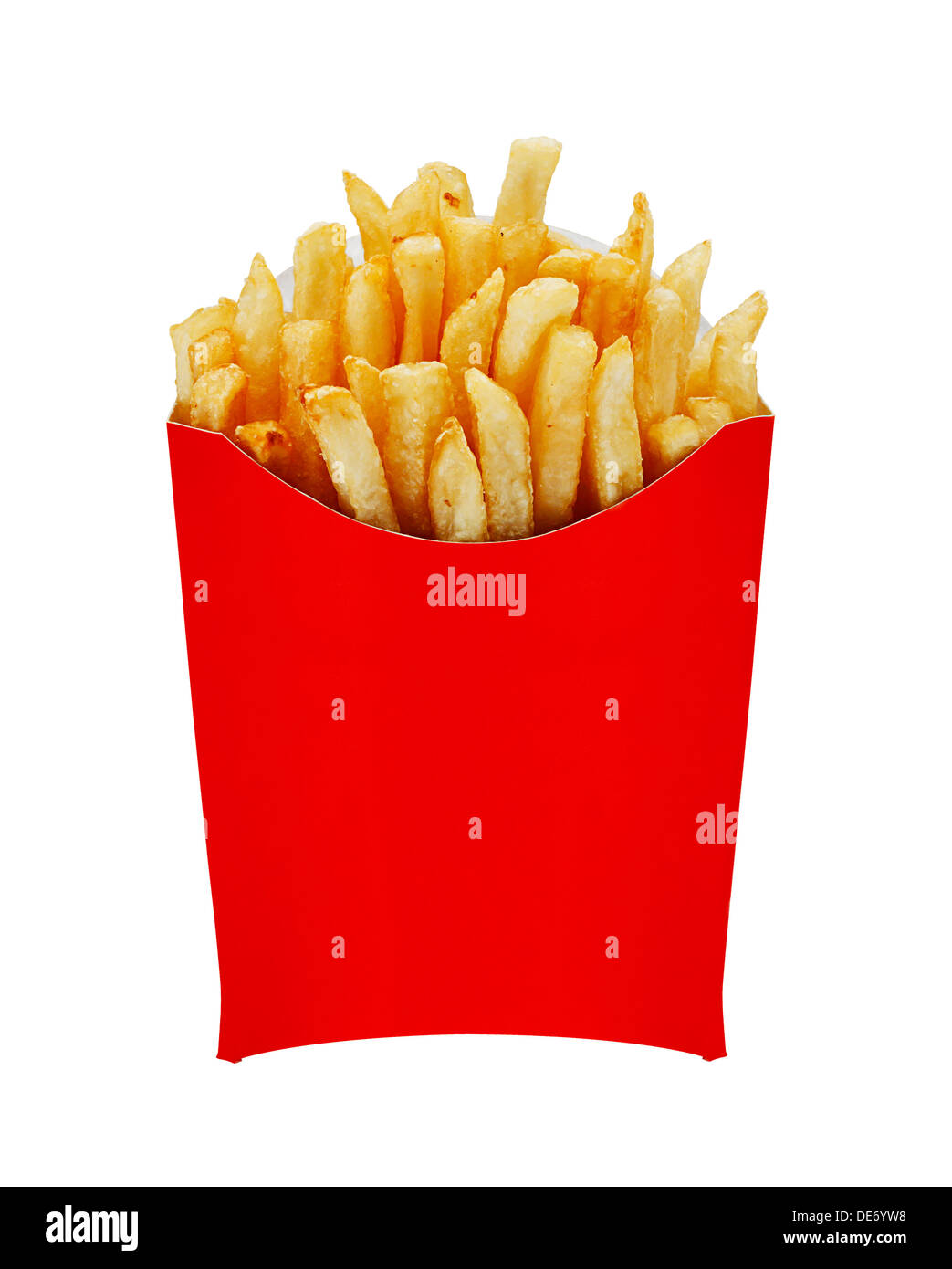 Le patatine fritte o patatine originariamente chiamato pommes frites e più recentemente nominata libertà le patatine fritte in America in un rosso che serve carton Foto Stock
