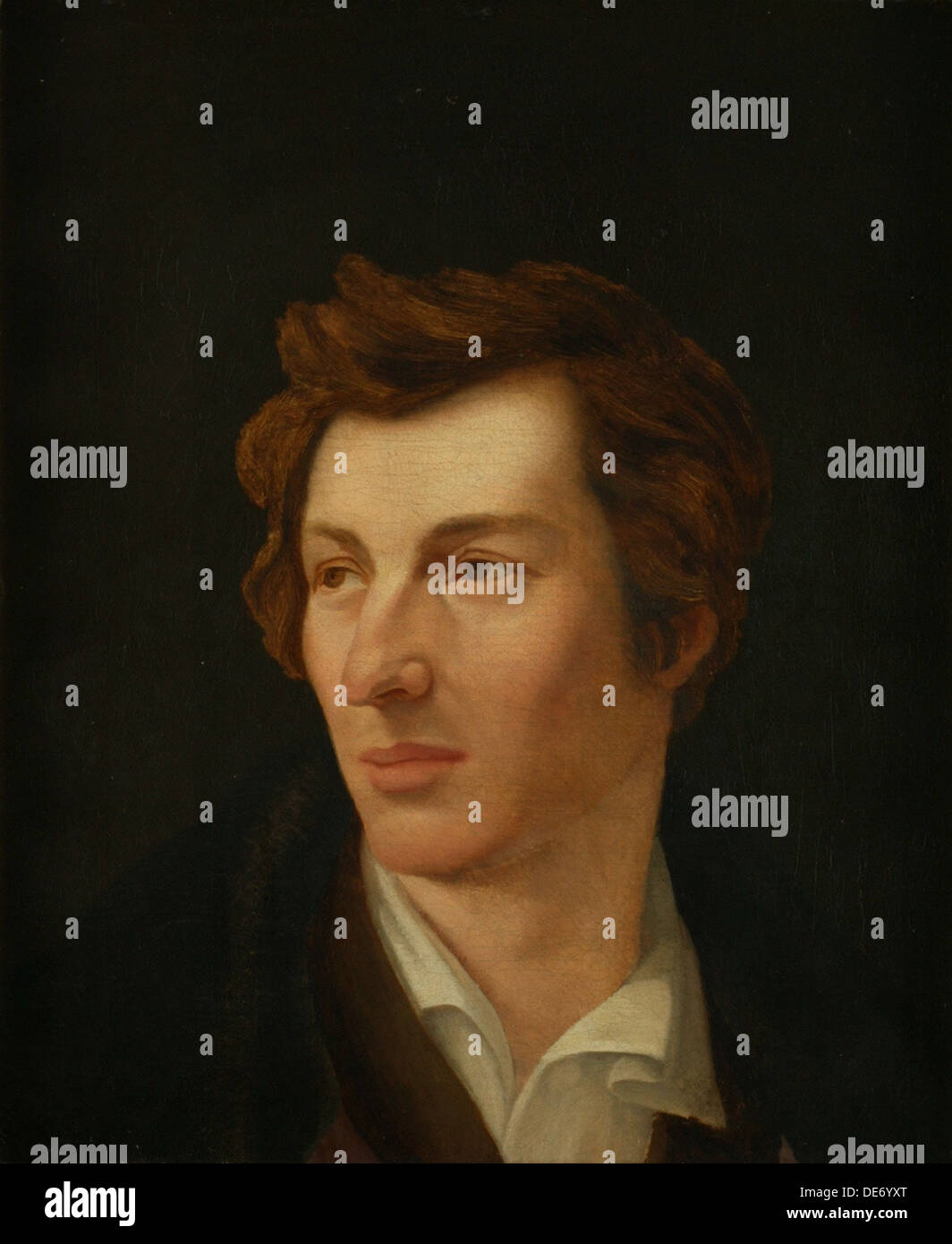 Ritratto del poeta Heinrich Heine (1797-1856), 1828. Artista: Gassen, Gottlieb (1805-1878) Foto Stock