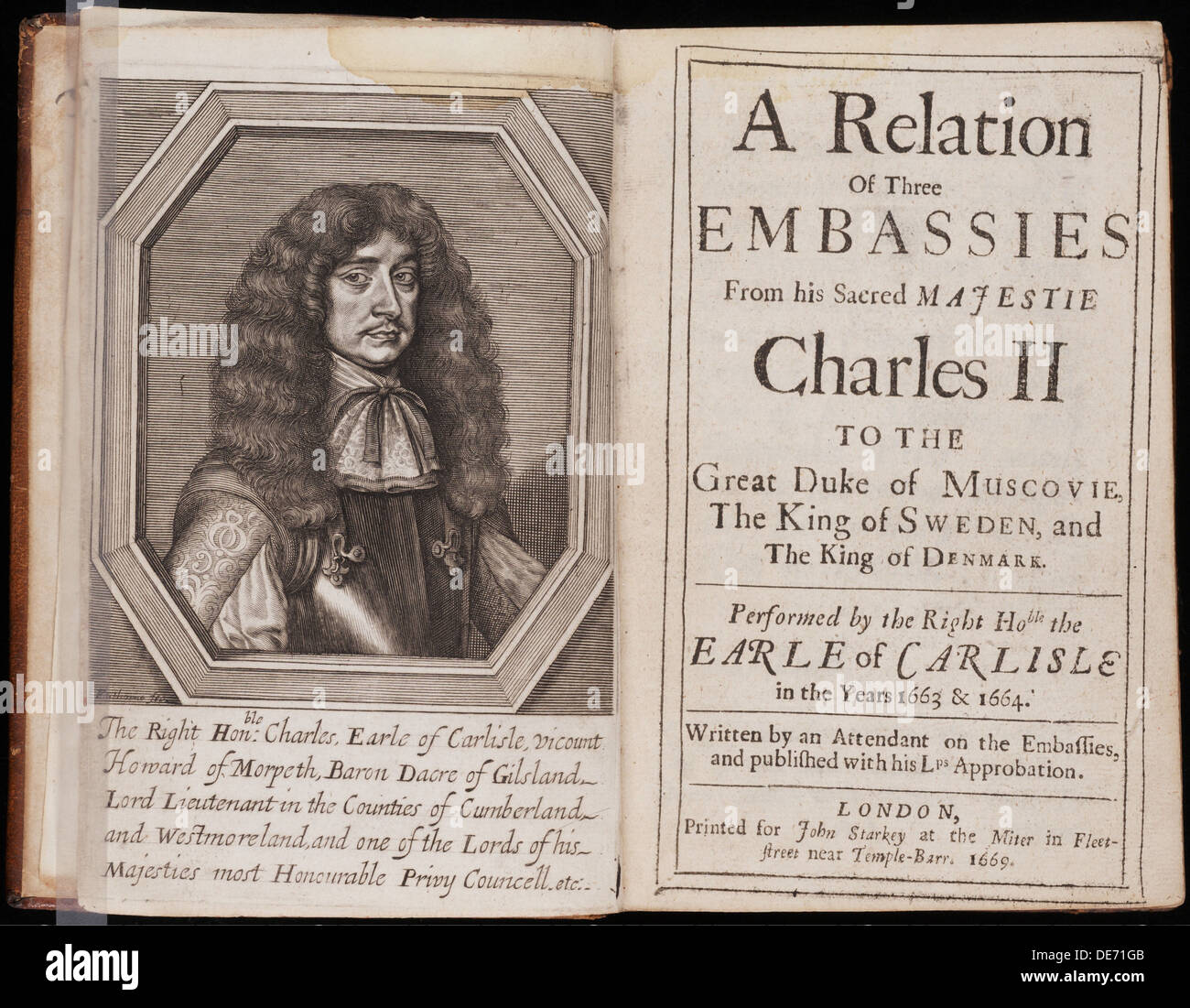 Charles Howard, 1° Conte di Carlisle, 1669. Artista: Faithorne, William (1616-1691) Foto Stock