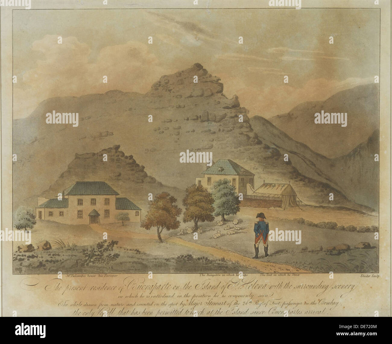 Napoleone Bonaparte sull isola di Sant'Elena, 1816. Artista: Anonimo Foto Stock