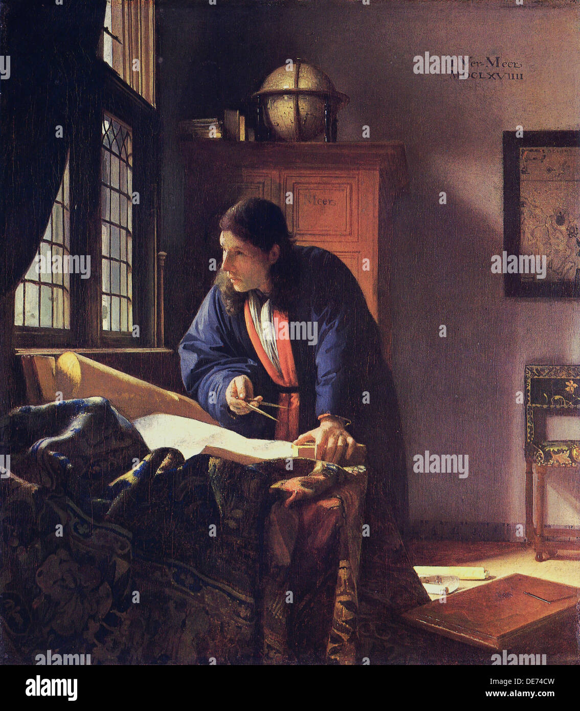 Il geografo, 1668-1669. Artista: Vermeer, Jan (Johannes) (1632-1675) Foto Stock