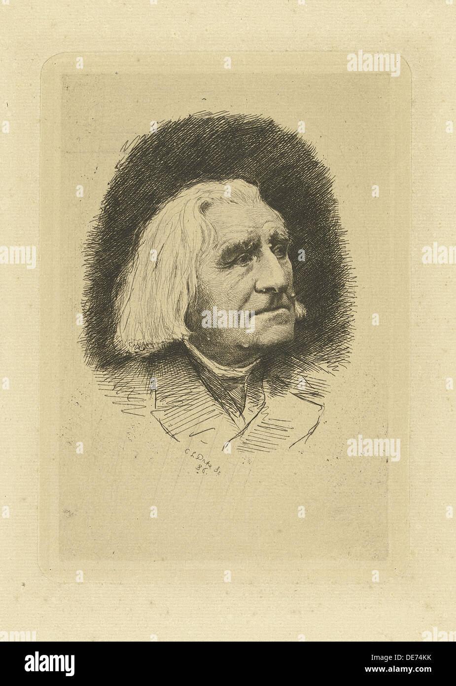 Ritratto del compositore Franz Liszt (1811-1886), 1886. Artista: Dake, Carel Lodewijk (1857-1918) Foto Stock