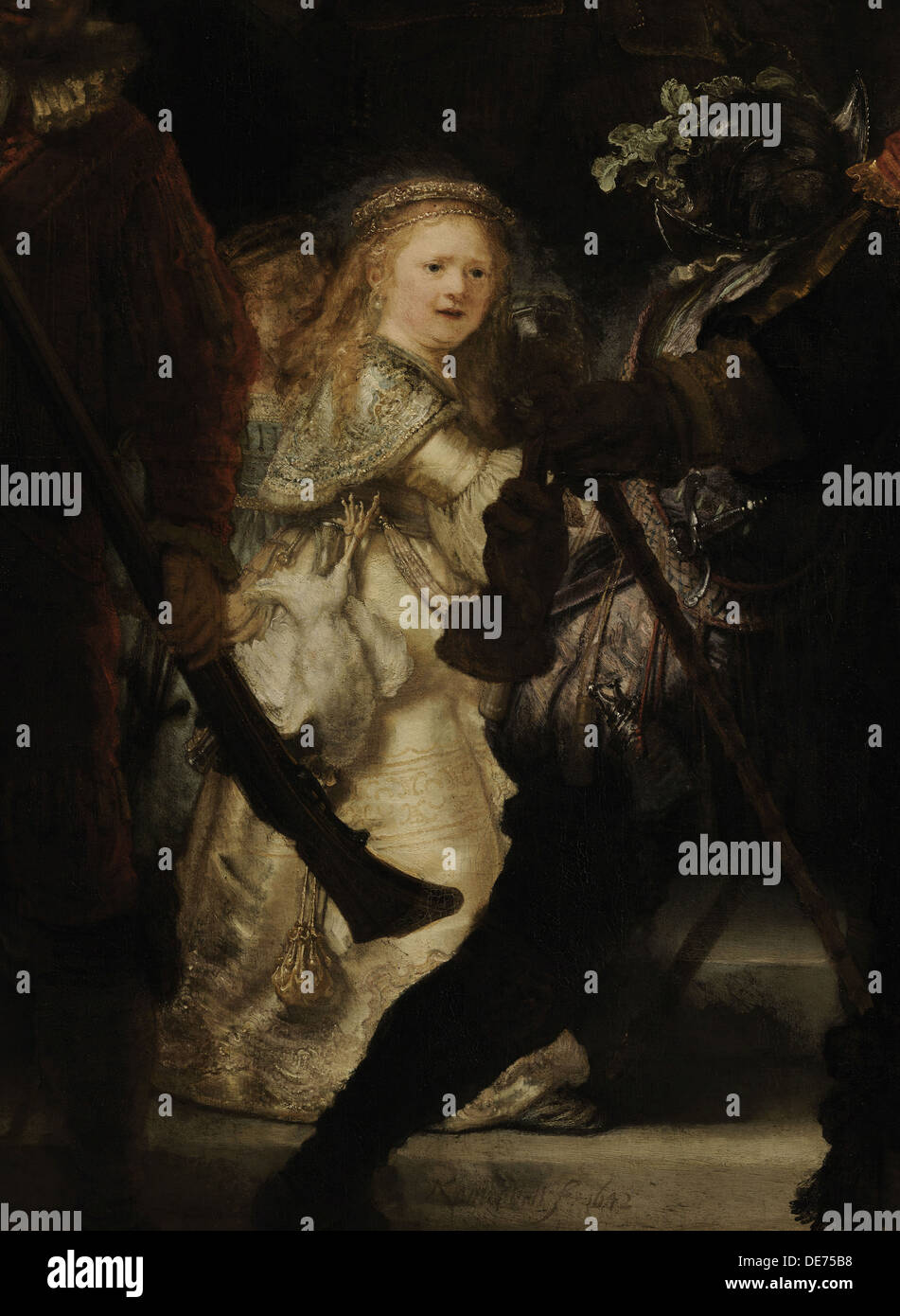 La guardia notturna (dettaglio), 1642. Artista: Rembrandt van Rhijn (1606-1669) Foto Stock
