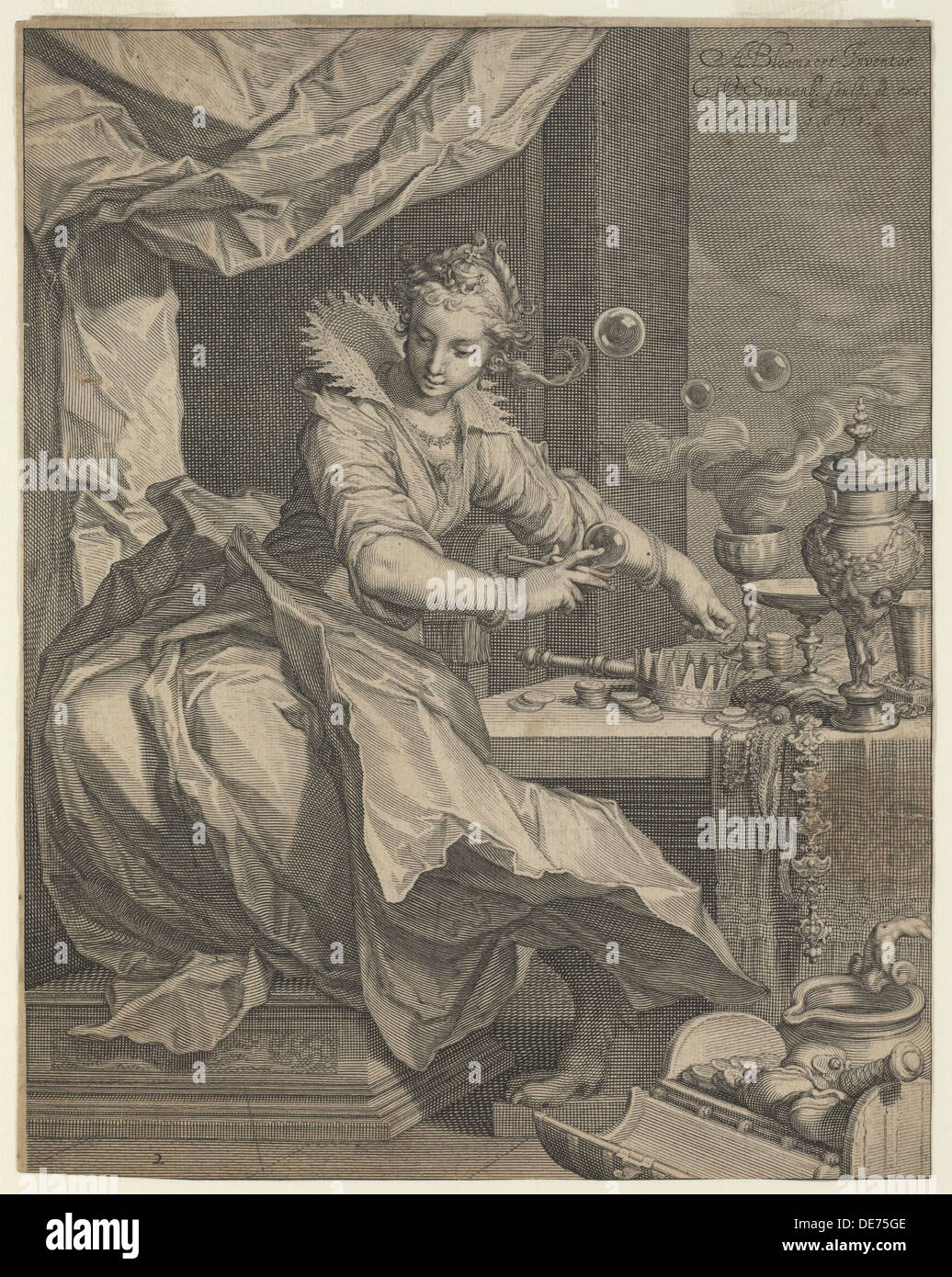 Allegoria della ricchezza e del lusso, 1611. Artista: Swanenburgh, Willem van (1582-1616) Foto Stock
