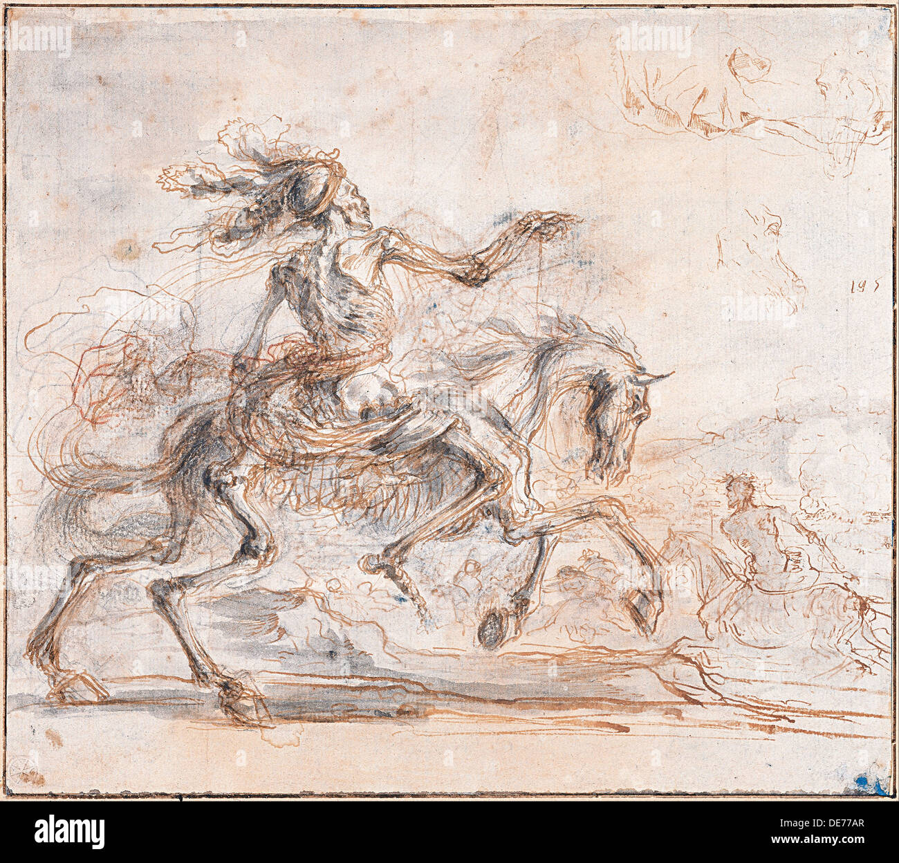 La morte sul campo di battaglia, tra 1640 e 1650. Artista: Stefano della Bella (1610-1664) Foto Stock