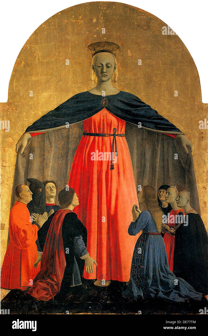 Madonna della Misericordia, ca 1460. Artista: Piero della Francesca (CA) 1415-1492 Foto Stock