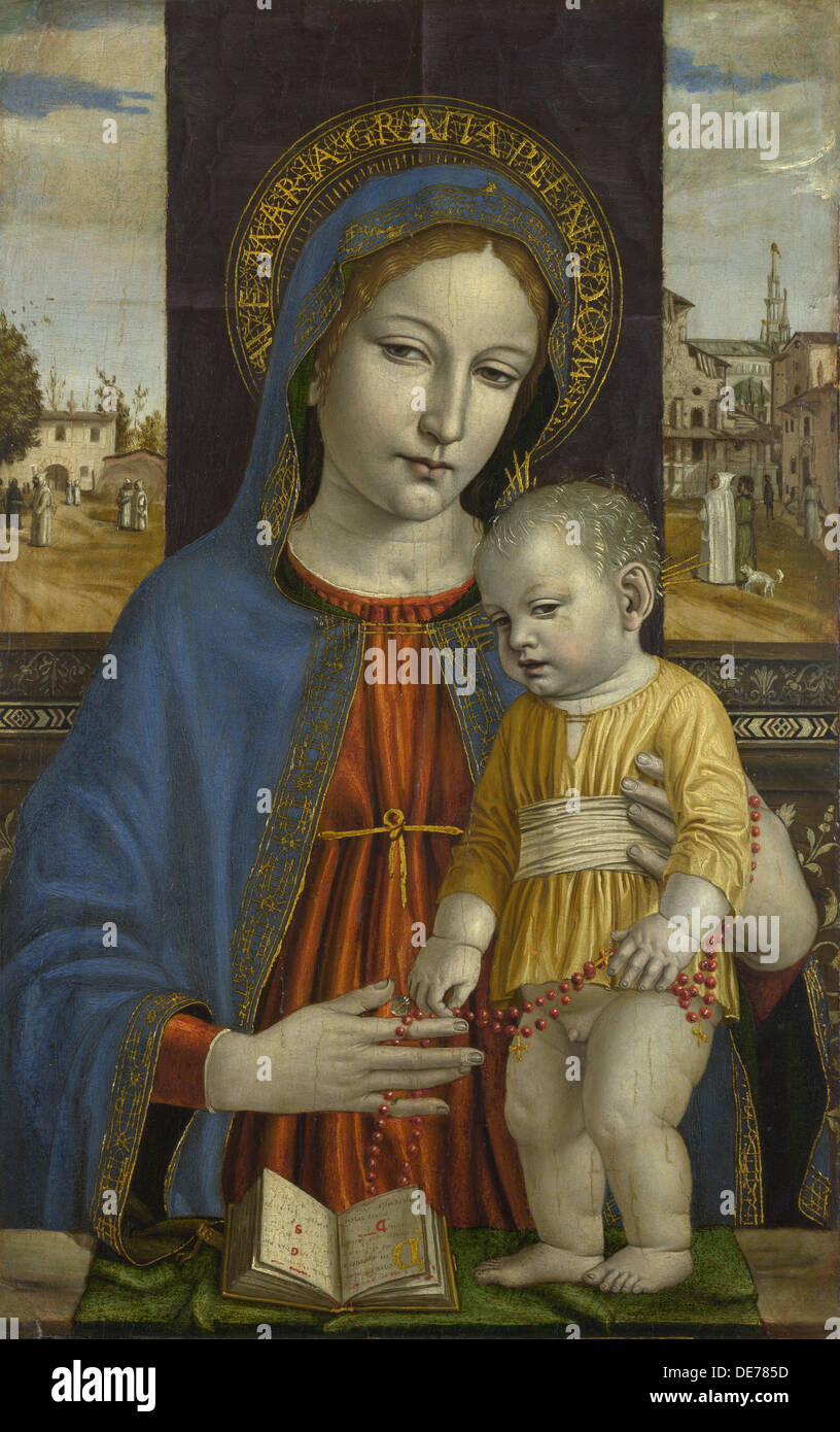 La Vergine e il Bambino, c. 1490. Artista: Bergognone, Ambrogio (1453-1523) Foto Stock