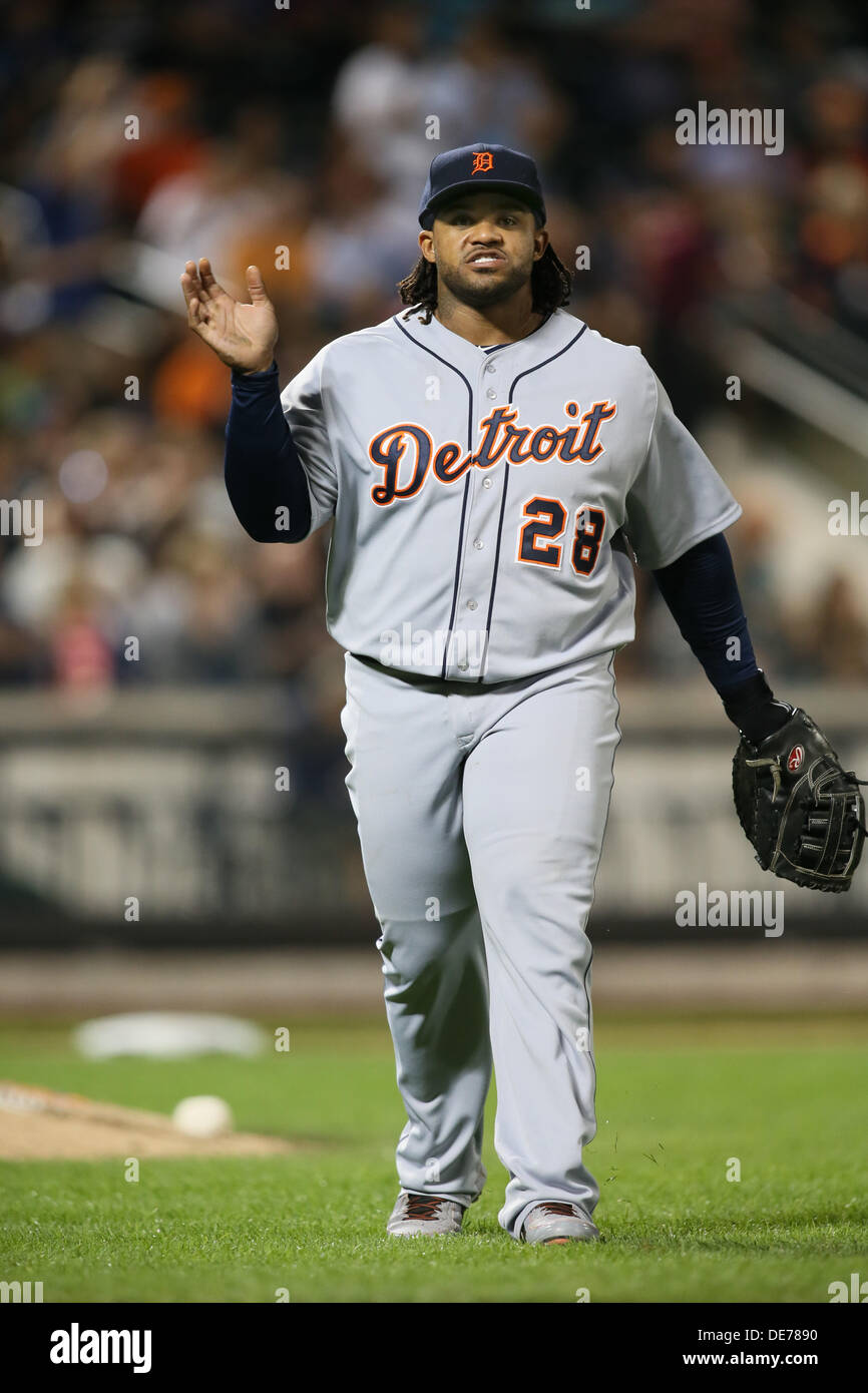 Prince Fielder (tigri), 23 agosto 2013 - MLB : Prince Fielder dei Detroit Tigers è raffigurato durante la MLB baseball gioco tra New York Mets e Detroit Tigers in campo Città in New York venerdì 23 agosto, 2013. (Foto di Thomas Anderson/AFLO) (giornale giapponese) Foto Stock