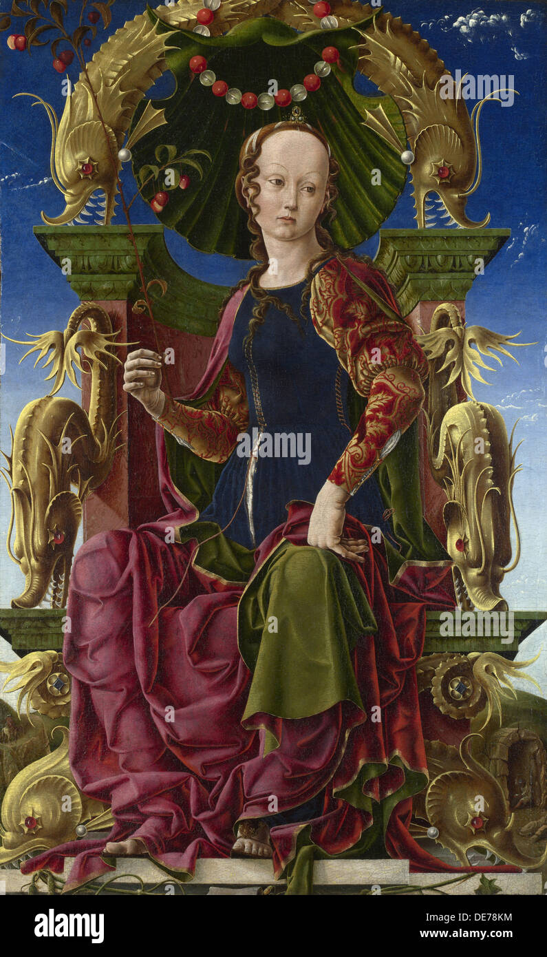 Una Musa (Calliope), 1455-1460. Artista: Tura, Cosimo (prima 1431-1495) Foto Stock