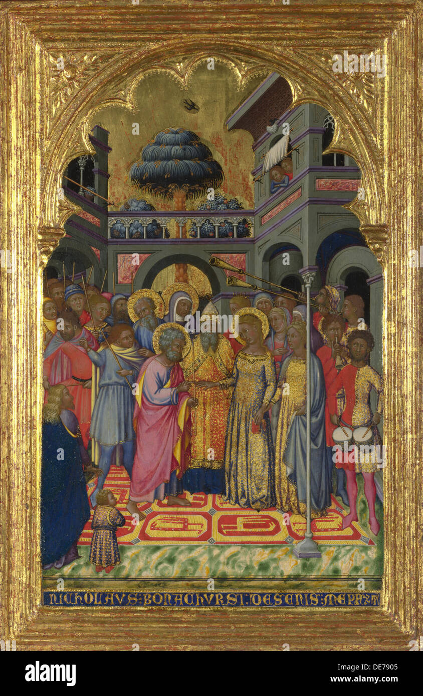 Il Matrimonio della Vergine, ca 1380. Artista: Niccolò di Bonaccorso (attivo 1370-1388) Foto Stock