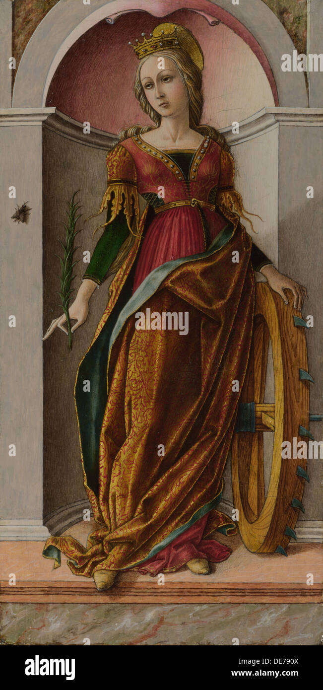 Santa Caterina di Alessandria, c. 1492. Artista: Crivelli Carlo (c. 1435-c. 1495) Foto Stock