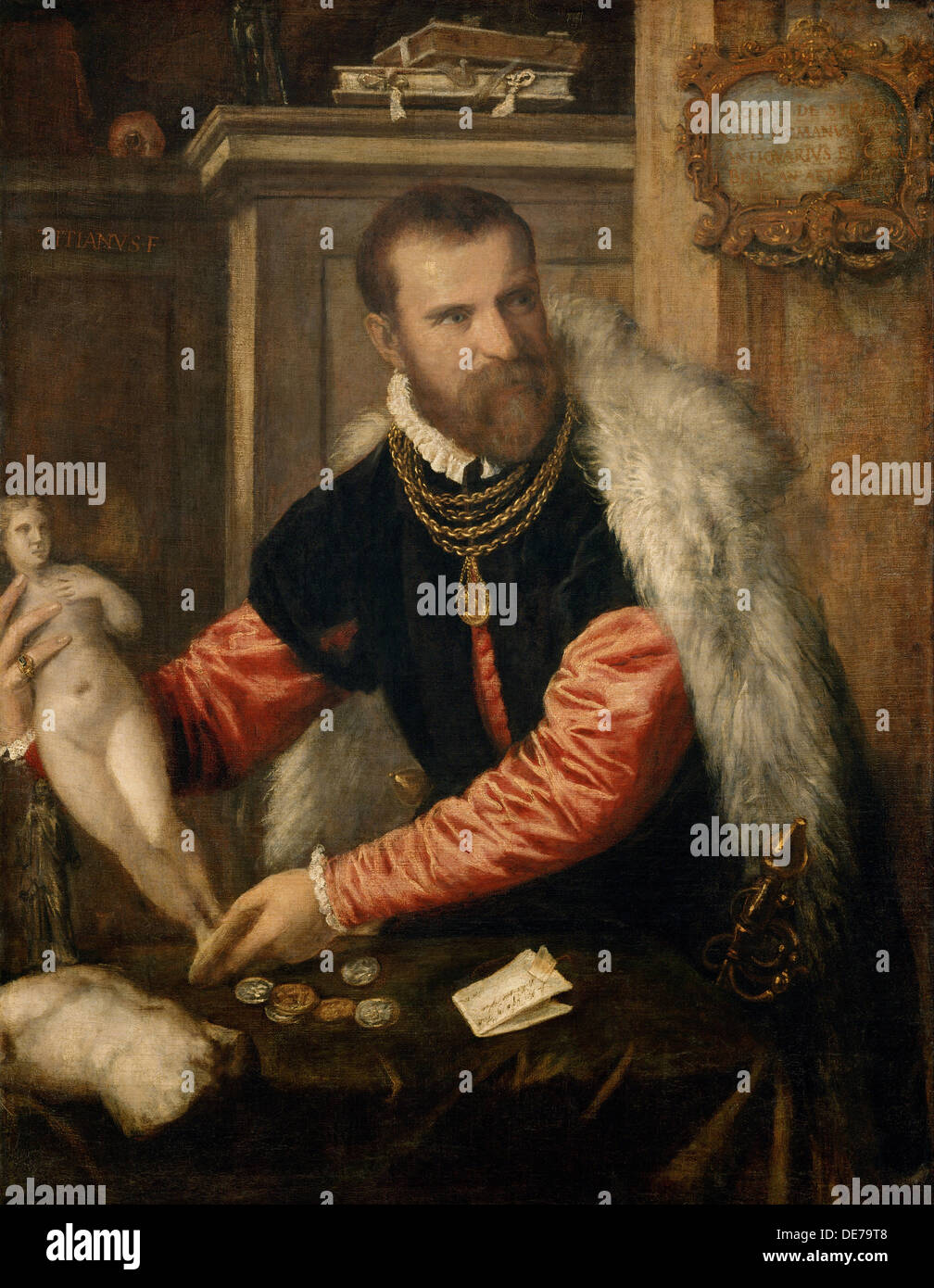 Ritratto di Jacopo Strada (1507-1588), ca 1567. Artista: Tiziano (1488-1576) Foto Stock