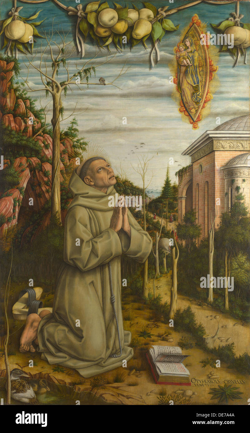 La visione della Beata Gabriele, 1489. Artista: Crivelli Carlo (c. 1435-c. 1495) Foto Stock