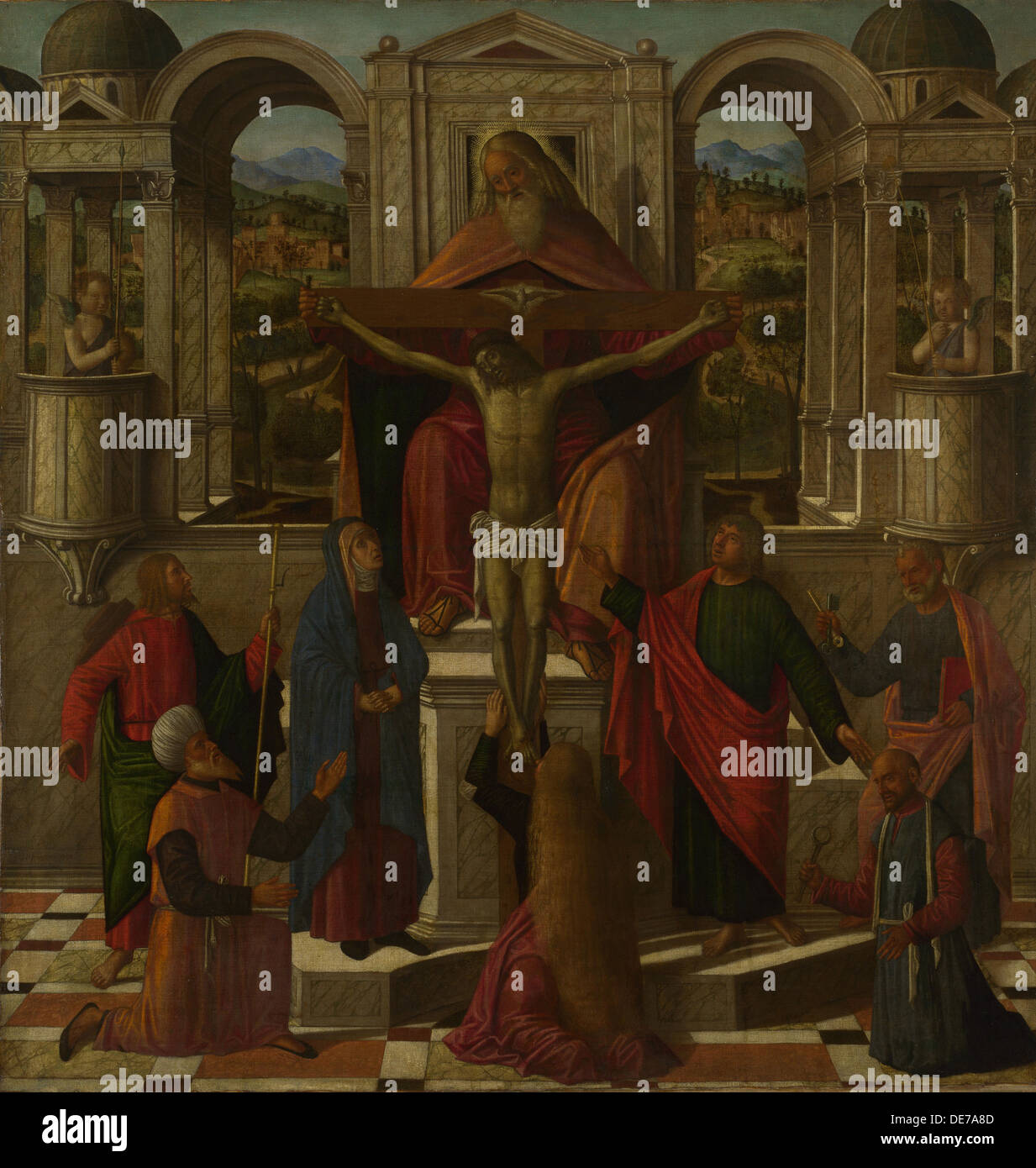 Rappresentazione simbolica della crocifissione, c. 1492. Artista: mansueti, Giovanni di Niccolò (c. 1465-1527) Foto Stock