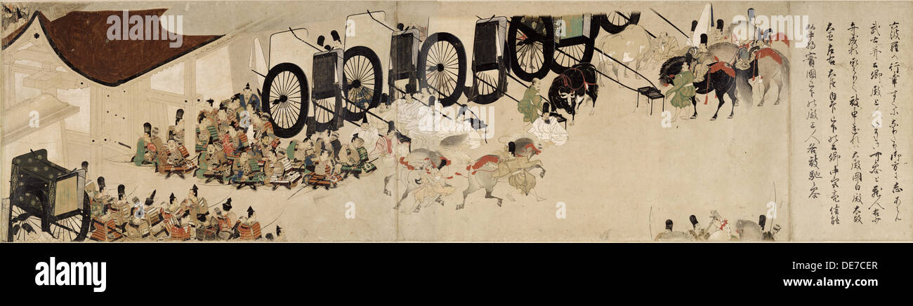 Illustrate il racconto del Heiji Guerra Civile (l'Imperial visita a Rokuhara) 6, di scorrimento del XIII secolo. Artista: Anonimo Foto Stock