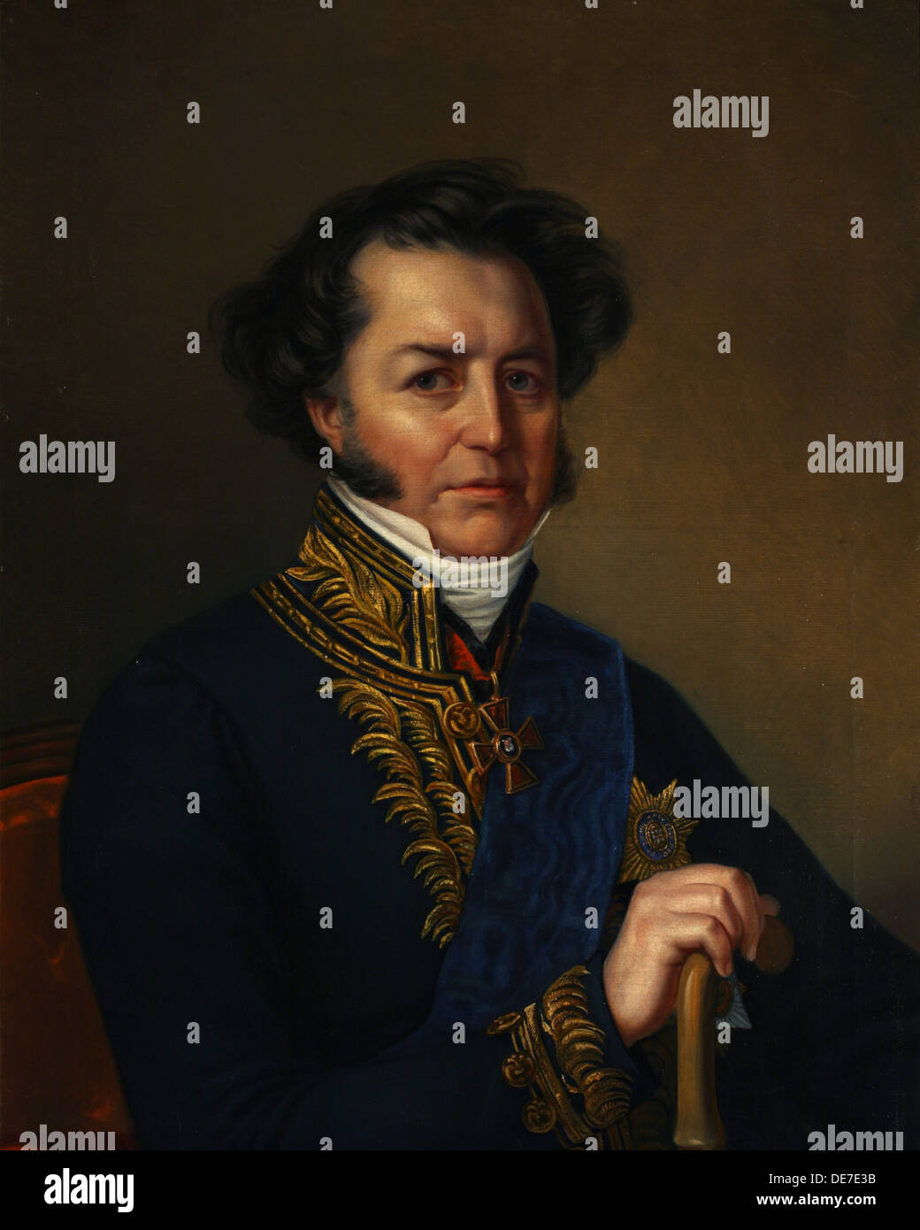 Ritratto di Avraam Norov (1795-1869), 1857. Artista: Kaniewski, Jan Ksawery (1805-1867) Foto Stock