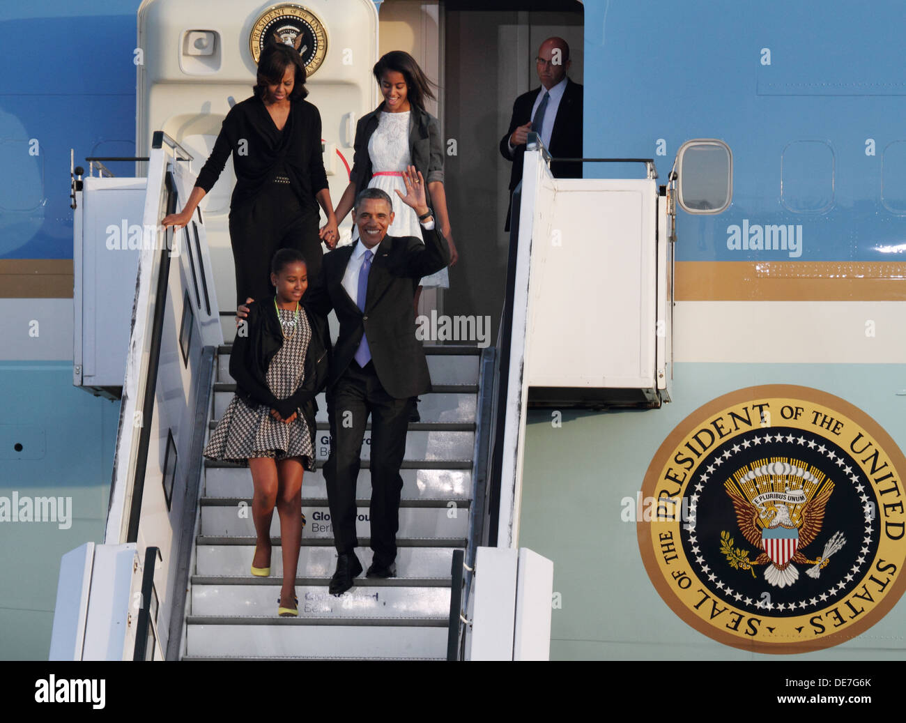 Berlino, Germania, arrivo di U.S. Il presidente Barack Obama a Berlino Foto Stock