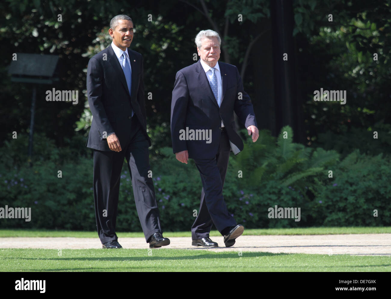 Berlino, Germania, Stati Uniti Il presidente Barack Obama e il Presidente Federale Joachim Gauck am Schloss Bellevue Foto Stock