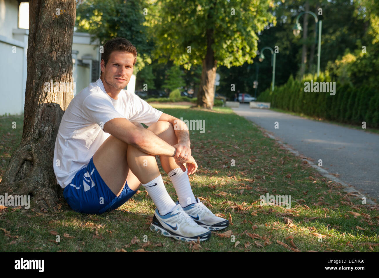 Calciatore bosniaco Asmir Begovic, che suona come un portiere di Premier League club Stoke City e la Bosnia ed Erzegovina Foto Stock