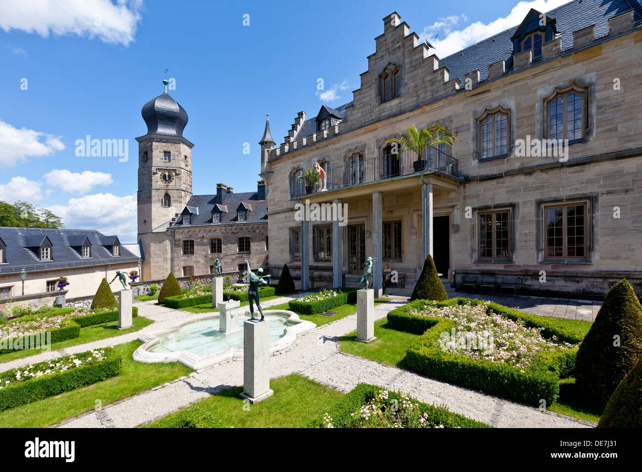 In Germania, in Baviera, la vista del castello con Saxe-Coburg e Gotha Foto Stock