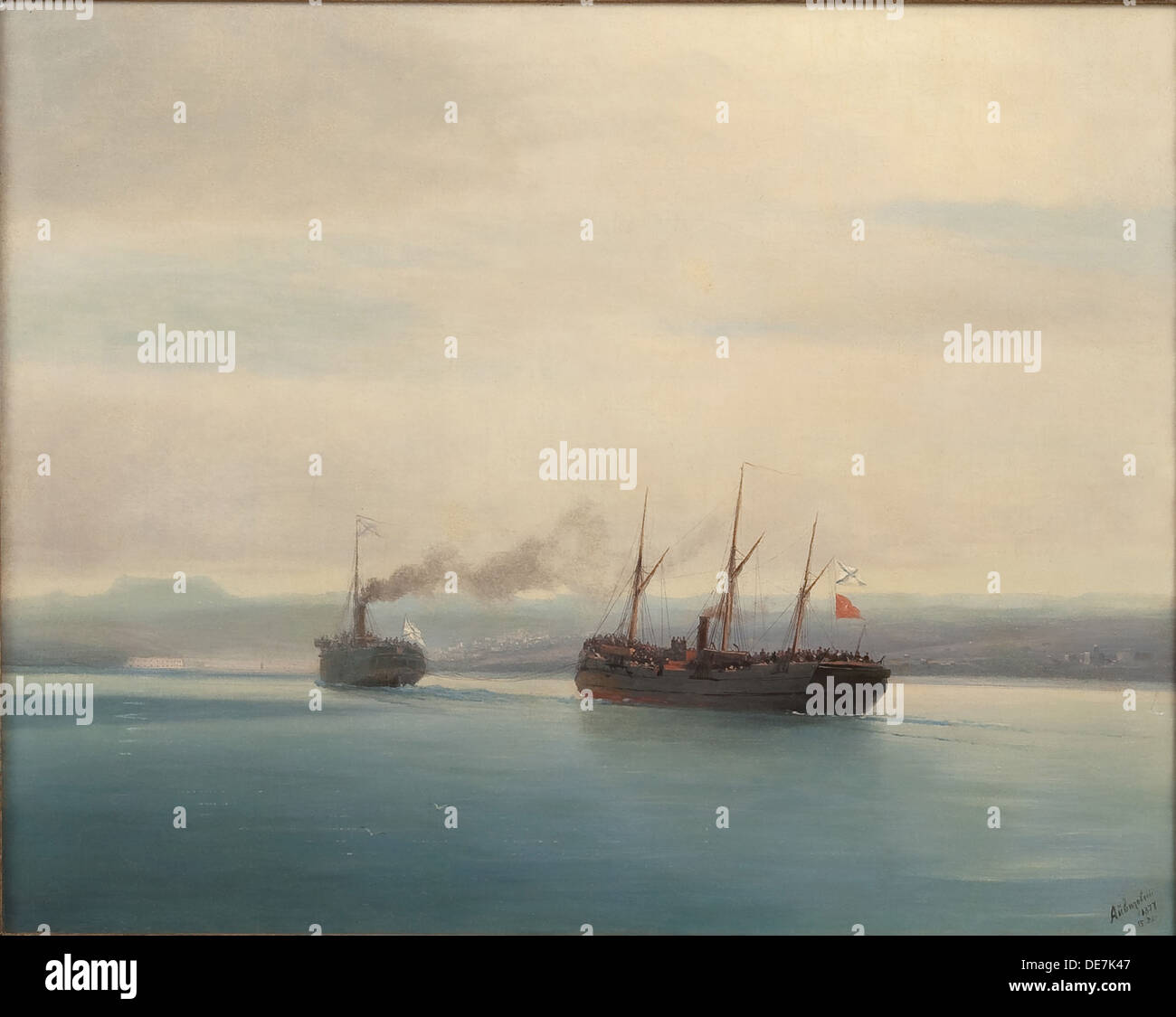 La cattura del Turco Mersina Troopship mediante il sistema di cottura a vapore la Russia il 13 dicembre 1877, 1877. Artista: Aivazovsky Ivan Konstantinovich (1817-1900) Foto Stock