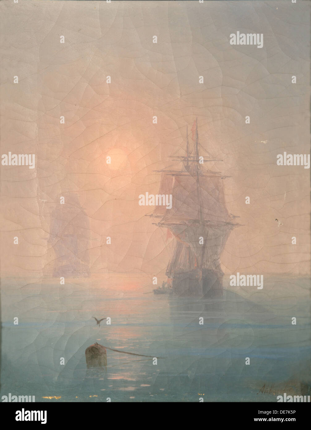 Corvette nella nebbia, 1886. Artista: Aivazovsky Ivan Konstantinovich (1817-1900) Foto Stock