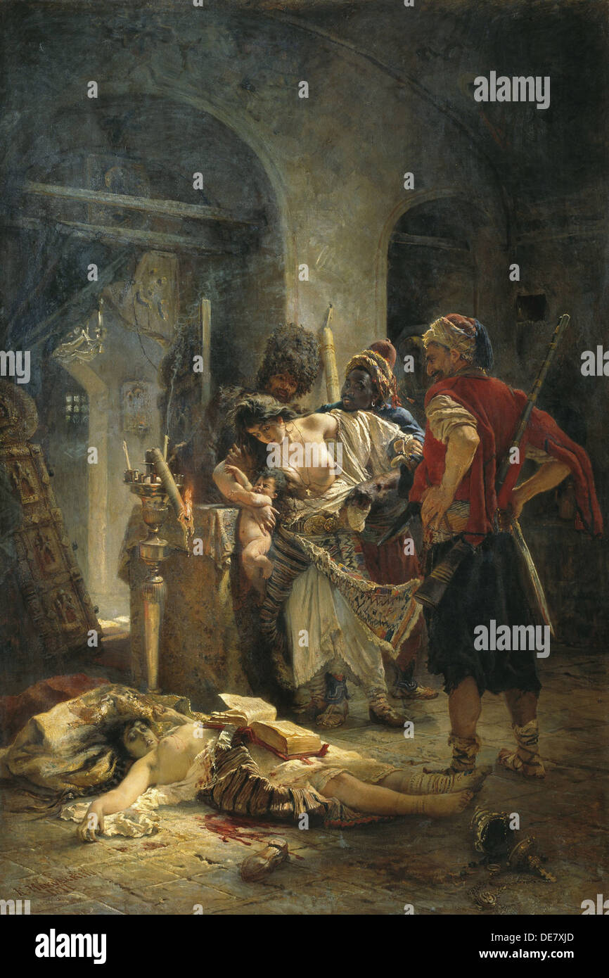 Il bulgaro Martiresses, 1877. Artista: Makovsky, Konstantin Yegorovich (1839-1915) Foto Stock