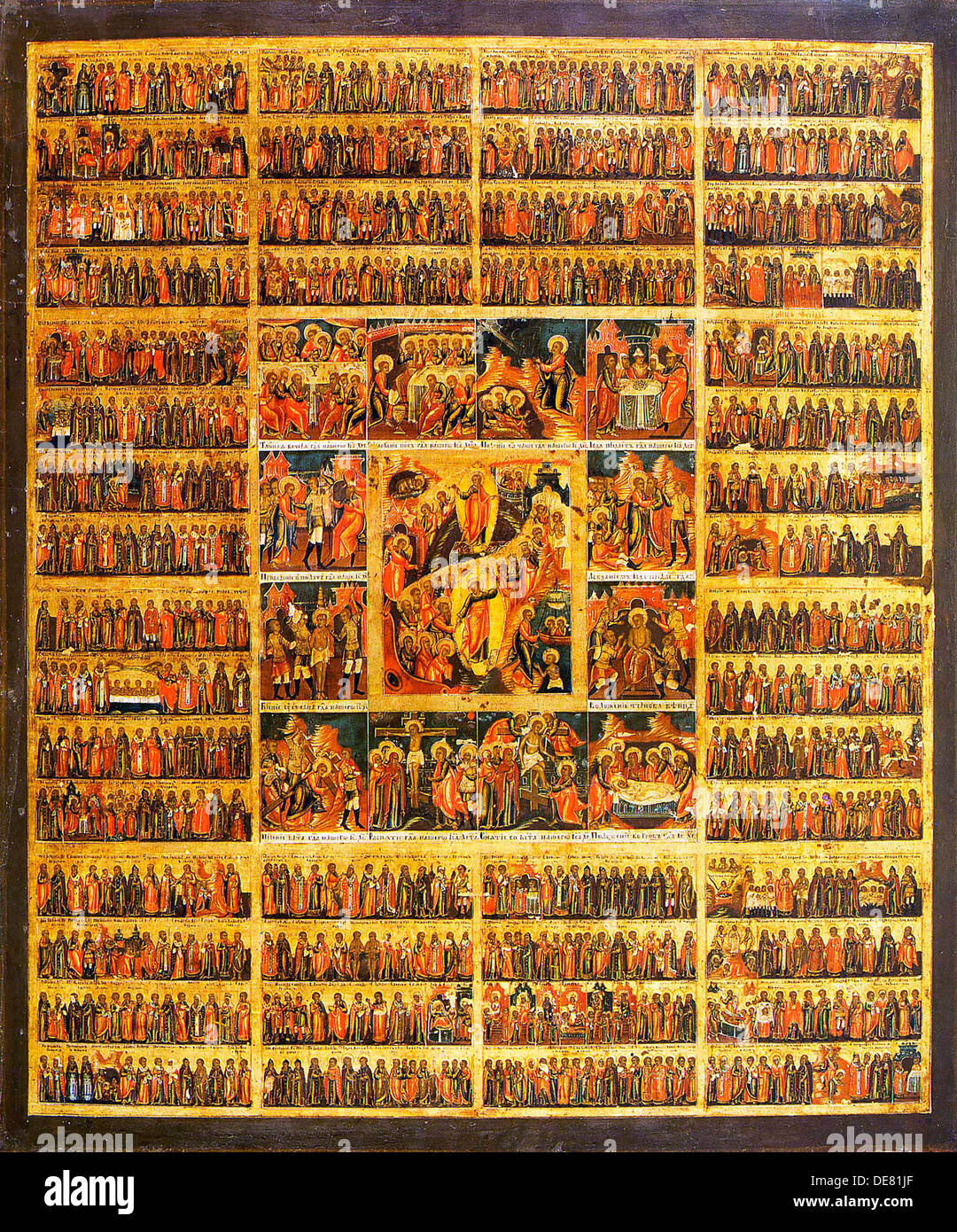 Anno di calendario con le scene della Passione di Cristo, seconda metà del XIX secolo. Foto Stock