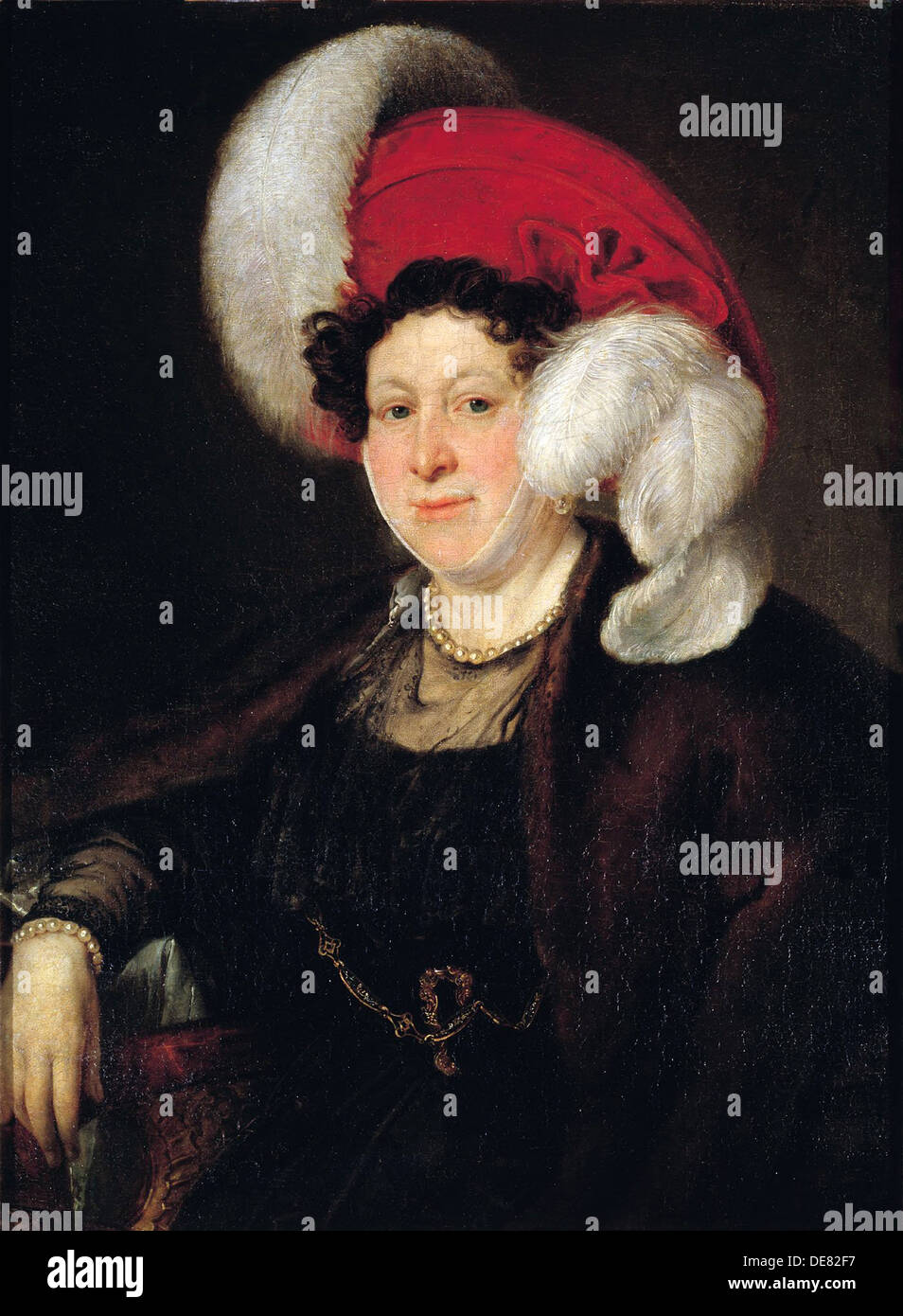 Ritratto della contessa Natalia Alexandrovna Zubova (1775-1844), née Suvorova, 1834. Artista: Tropinin, Vassili Andreyevich (1776-1857) Foto Stock