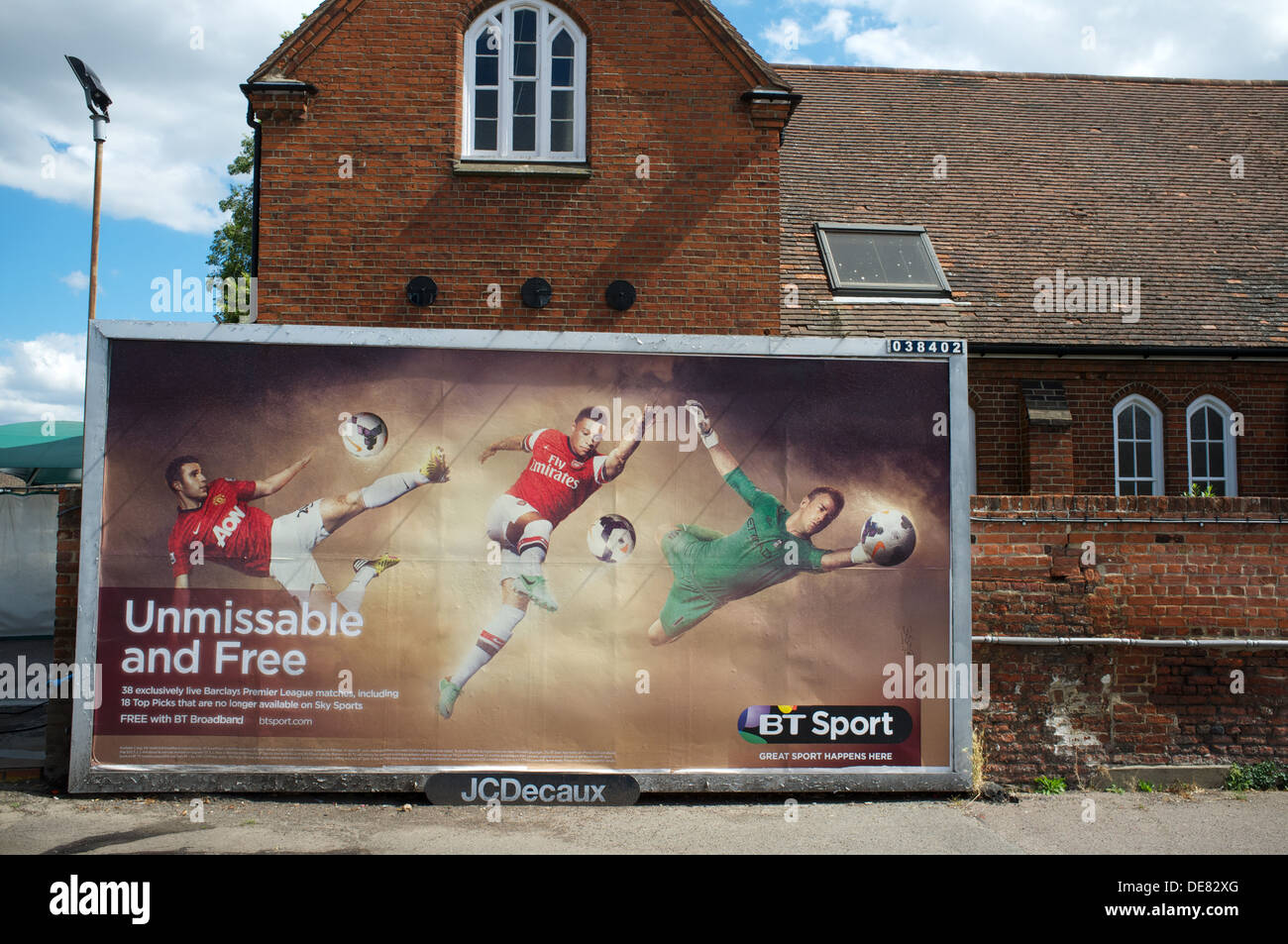 La pubblicità tramite Affissioni BT Sport Foto Stock