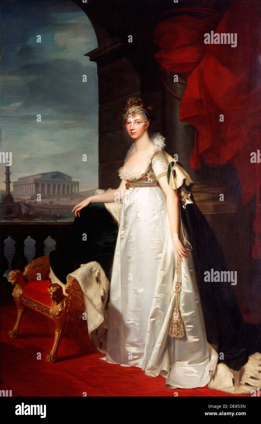 " Ritratto di imperatrice Elisabetta Alexeievna', 1805. Artista: Jean Laurent Monnier Foto Stock